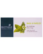 Biotique Basil & Parsley Revitalizing Body Soap 150 gm | With Pure Fruits & Vegetable Extracts | Deeply Cleanse | Revitalizes & Nourishes Skin | 100% Botanical Extract | For All Skin Type