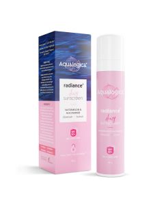 Aqualogica Radiance+ Dewy Sunscreen 50 gm with SPF 50 PA+++|UVA/B & Blue Light Protection|Watermelon & Niacinamide|for Radiant Skin - Deep Moisturization| For Oily, Combination & Dry Skin|Protects from UVA/B for Men & Women