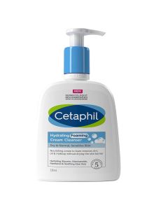 Cetaphil Hydrating Foaming Cream Cleanser 236 ml | Hydrating Glycerin, Niacinamide, Panthenol & Soothing Aloe Vera | Removes Dirt, Oil | For Dy To Normal, Sensitive Skin