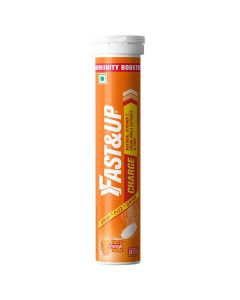 Fast&Up Charge Natural Vitamin C Orange Flavour 20 Effervescent Tablets | Amla Extract, For Immunity