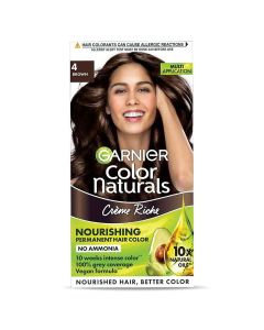Garnier Color Naturals Creme Riche Shade 4 Brown Hair Color, 1 Kit
