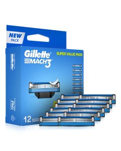Gillette Mach 3 Cartridge, 12 Count
