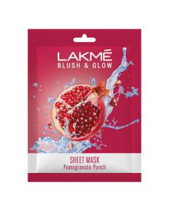Lakme Blush & Glow Strawberry Blast Sheet Mask 25 ml | With Pure Strawberry Extract | Fruit Facial Like Glow In 15 Min | Gives Rejuvenated Feel