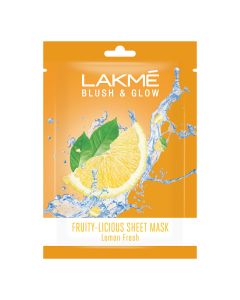 Lakme Blush & Glow Watermelon Burst Sheet Mask 25 ml | With Pure Watermelon Extract | Fruit Facial Like Glow In 15 Min | Gives Rejuvenated Feel