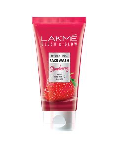Lakme Blush & Glow Hydrating Strawberry Face Wash with Vitamin C Serum, 150 gm