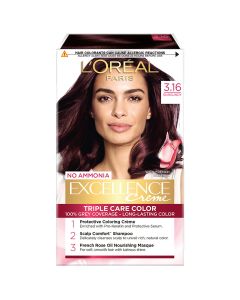 L'Oreal Paris Excellence Creme Hair Color, 3.16 Burgundy, 72 ml+100 gm
