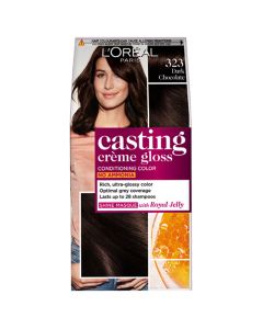 Loreal Paris Casting Creme Gloss Shade - Dark Chocolate (323) Hair Color, 1 Kit