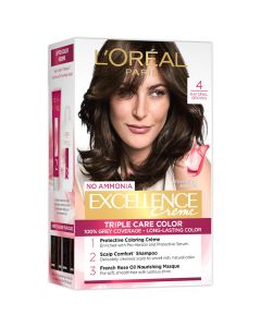 L'Oreal Paris Excellence 4 Natural Brown Creme Hair Color, 1 Kit