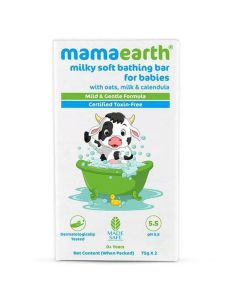 Mamaearth Milky Soft Babies Bathing Bar 0+ Years, 150 gm (2 x 75 gm)