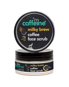 Mcaffeine Milky Brew Coffee Face Scrub 75 gm | Coffe With Almond Oil | 24hrs Of Moisturization | Gently Exfoliates | Heals Dry Skin | For Men & Women | For All Skin Type