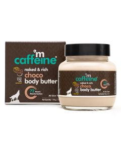 Mcaffeine Naked & Rich Choco Body Butter 100 gm | Cocoa Butter, Shea Butter, Caffiene, Argan Oil With Caramel | 72hrs Of Moisturisation | Reduces Stretch Marks | Heals Dry Skin | Non Sticky Formula | For All Skin Type