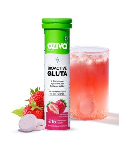 Oziva Bioactive Gluta Strawberry Flavour, 15 Effervescent Tablets