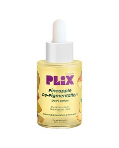 Plix Pineapple De-Pigmentation Dewy Serum 30 ml | 2% Alpha Arbutin, Niacinamide, PHA | Reduces Pigmentation, Dark Spots | Gives Brighter & Even Toned Skin | For All Skin Type