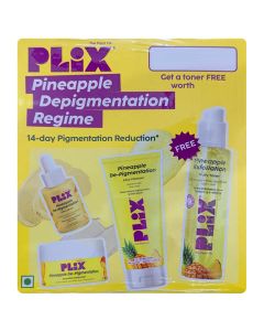 Plix Pineapple Depigmentation Regime with Cleanser, Toner, Serum & Moisturizer, 1 Kit