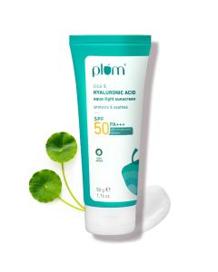 Plum Cica & Hyaluronic Acid Aqua-Light Sunscreen SPF 50 PA+++, 50 gm