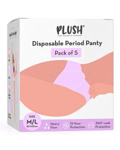 Plush Seamless Hipster Period Panty M-L, 5 Count