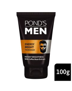 Pond's Men Energy Bright Facewash 100 gm | With Coffee Bean Extract | Anti Dullness & Brightening Face Wash | For Bright Skin