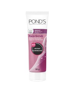 Pond's Bright Beauty Face Scrub 50 gm | Cleanses & Purifies Skin | Blackheads & Tan Removal Scrub | For Instant Glowing Skin