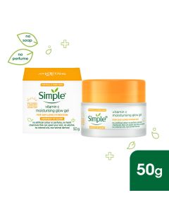 Simple Protect N Glow Vitamin C Moisturising Glow Gel 50 gm | With Vitamin C, Ginger Root & Natural Yuzu | All Day Long Hydration | For Dull & Tired Skin | For Men & Women | For All Skin Type, Oily, Dry, Combination Skin