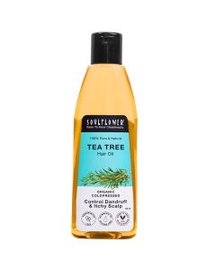 Soulflower Tea Tree Hair Oil for Dandruff & Itchy Scalp, 120 ml