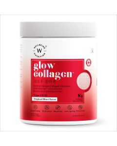 Wellbeing Nutrition Beauty Marine Collagen with Hyaluronic Acid, Biotin & Vitamins Mango Peach Flavour Powder, 250 gm